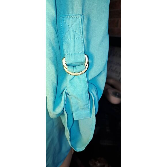 Michael Michael Kors Small Aqua Sheer Blouse - Picture 3 of 7